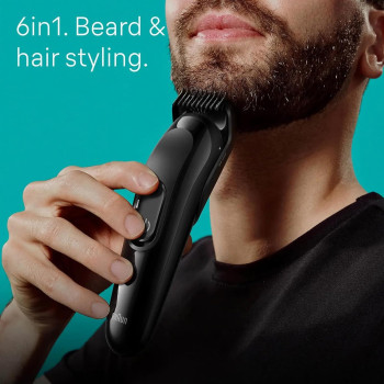 Braun MGk 3410 6 In 1 Style Kit 3 Beard, Hair Grooming With 50Min Runtime, With 5 Extra Curated Tools For Beard Clipping, Precision Shaving, And Hair Clipping