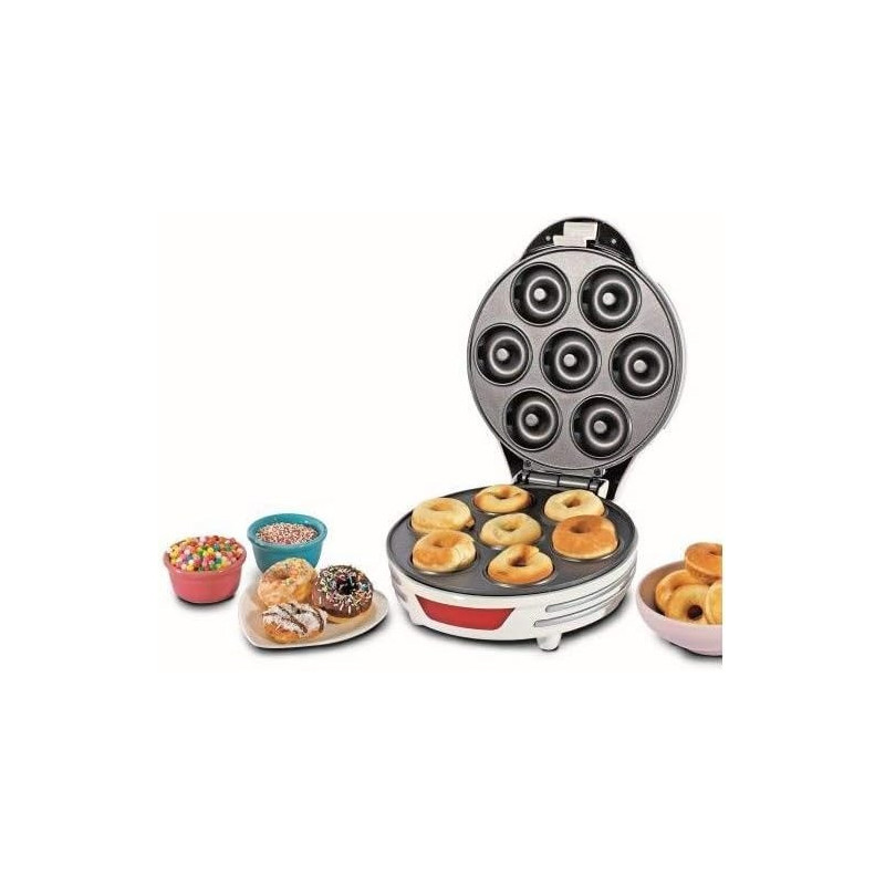 Ariete Electric Donut Maker With Non Stick Plate, Safety Lock, 700W, 7 Donuts At A Time, Party, Breakfast, Snacks