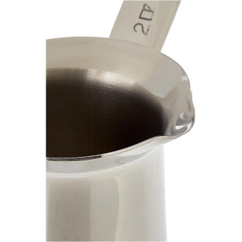 Korkmaz Stainless Steel Turkish Milk/Coffee Pot, Silver, 2 Cup, 0.25 LTR