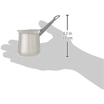 Korkmaz Stainless Steel Turkish Milk/Coffee Pot, Silver, 2 Cup, 0.25 LTR