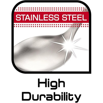 Tefal Ingenio Stainless Steel Spoon, Silver/Black, Stainless Steel/Plastic