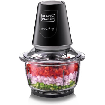 Black+Decker 400W 1.2L Vertical Glass Chopper/Mincer XXL Glass Bowl Capacity With Removable Four Blade System Helps, Chop/Crush Ice/Mince/Grind/Puree Variety Of Ingredients