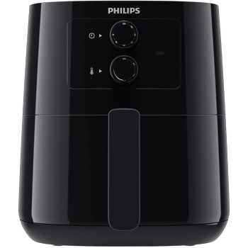 Philips Essential Air Fryer With Rapid Air Technology, Analogue, Black, 0.8Kg, 4.1L,50HZ