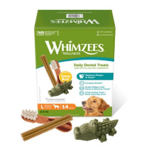 Whimzees Daily Dental Treats Variety Value Box, Large, 14Pcs (Pack Of 3)