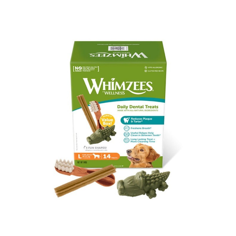 Whimzees Daily Dental Treats Variety Value Box, Large, 14Pcs (Pack Of 3)