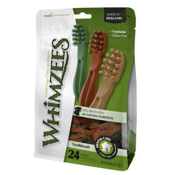 Whimzees Natural Grain Free Dental Dog Treats Toothbrush, Small, 24 Pieces (Pack Of 6)