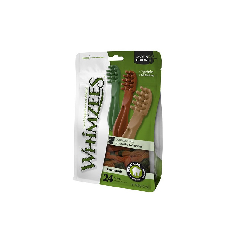 Whimzees Natural Grain Free Dental Dog Treats Toothbrush, Small, 24 Pieces (Pack Of 6)
