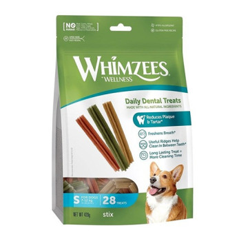 Whimzees Natural Grain Free Dental Dog Treats, 28 Treats, 420G (Pack Of 6)