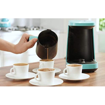 Beko Turkish Coffee Machine, 500W, 3 Cup, One Touch Control, Lack Of Bean Indicator, Anti-Spill Made In Turkey, Blue
