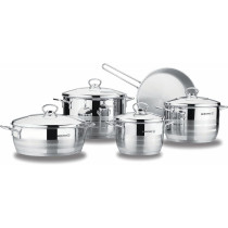 Korkmaz Astra 9 Pieces Stainless Steel Cookware Set, Induction Base Cookware Pots And Pans Set