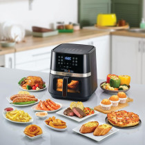 Black+Decker XXL 2 Kg/8.5 L Air Fryer, 5.6L Basket, 1800W, Touch Screen, 12-In-1 With Rapid Hot Air Circulation For Frying, Grilling, Broiling, Roasting, Baking