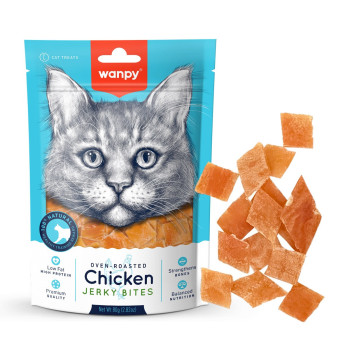 Wanpy Oven Roasted Chicken Jerky Bites For Cats 80 G (Pack of 18)