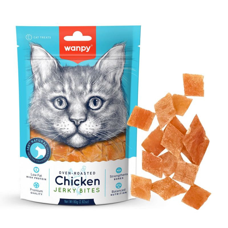 Wanpy Oven Roasted Chicken Jerky Bites For Cats 80 G (Pack of 18)