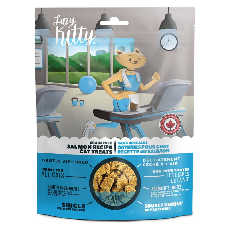 Lazy Kitty Air Dried Grain Free Salmon Recipe Cat Treats 85 G (Pack of 14)