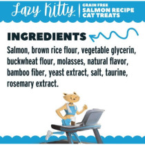 Lazy Kitty Air Dried Grain Free Salmon Recipe Cat Treats 85 G (Pack of 14)