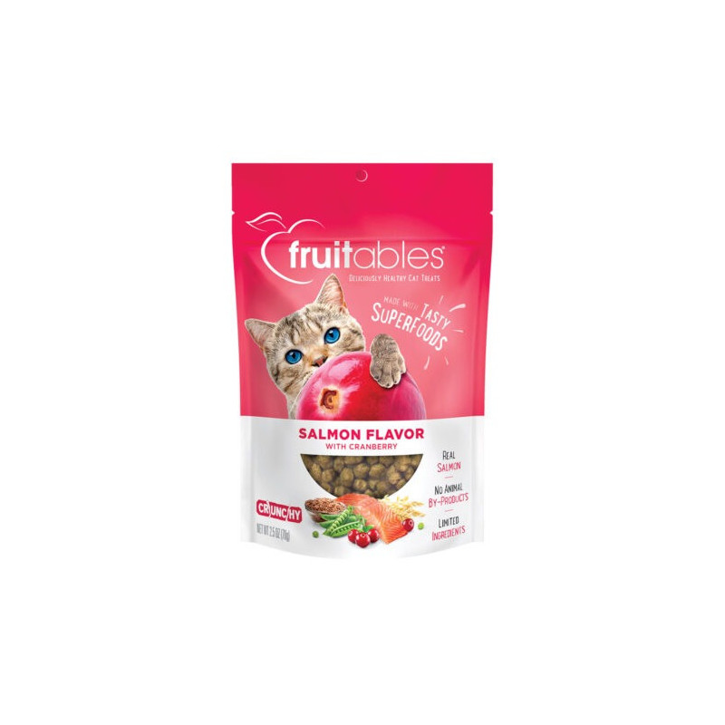 Fruitables Deliciously Healthy Made With Tasty Superfood Salmon Flavor Cranberry Cat Treats 70 G (Pack of 16)