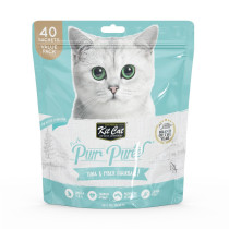 Kit Cat Purr Puree Tuna And Fiber Hairball 40 Sachets Value Pack Cat Treats (Pack of 2)