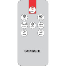 Sonashi SAC-204 Portable Air Cooler w/ 7 Liter Water Tank, 2 Ice Boxes, Three Wind Speeds, Water Level Indicator, 4 Castor Wheels, Electronic Display, 12 Hour Timer, Home Appliance