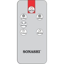 Sonashi SAC-202 Portable Air Cooler w/ 6 Liter Water Tank, 2 Ice Boxes, Three Wind Speeds, Water Level Indicator, 4 Castor Wheels, Electronic Display, 12 Hour Timer, Home Appliance