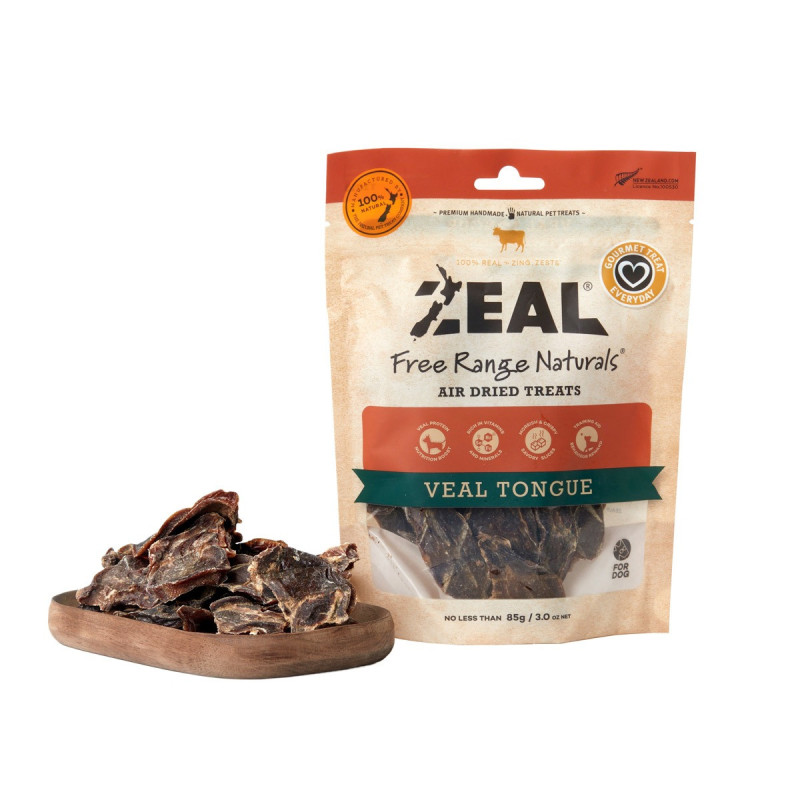 Zeal Free Range Naturals Air Dried Veal Tongue, 85g (Pack of 8)