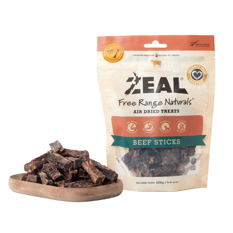 Zeal Free Range Naturals Air Dried Beef Sticks, 125g (Pack of 8)