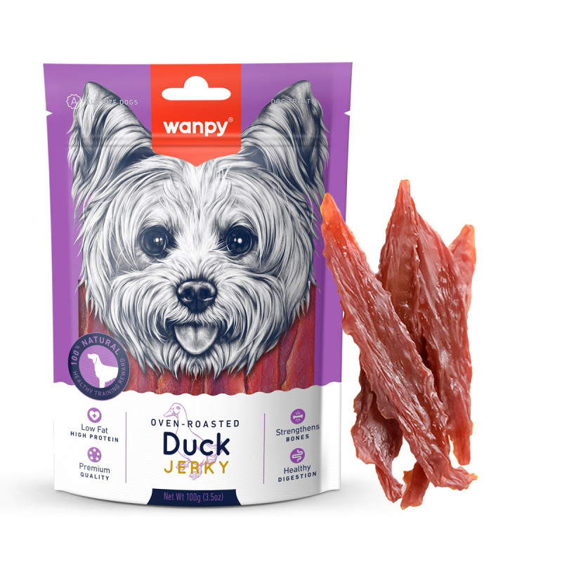 Wanpy Oven Roasted Duck Jerky, 100g (Pack of 16)