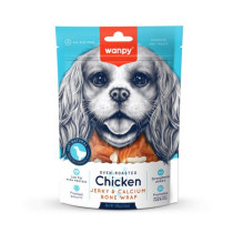 Wanpy Oven Roasted Chicken Jerky And Calcium Bone Wrap, 100g (Pack of 16)
