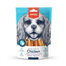 Wanpy Oven Roasted Chicken Jerky And Calcium Bone Twists, 100g (Pack of 16)