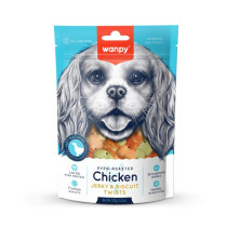 Wanpy Oven Roasted Chicken Jerky And Biscuit Twists, 100g (Pack of 25)