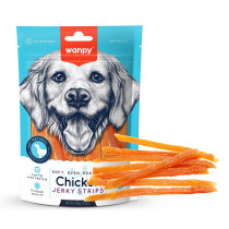 Wanpy Soft Oven Roasted Chicken Jerky Strips, 100g (Pack of 16)