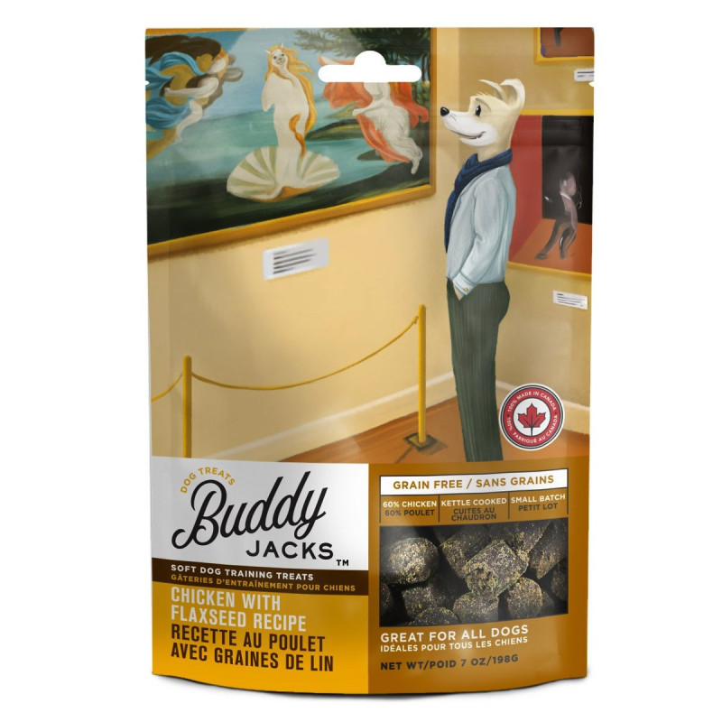 Buddy Jacks Soft Dog Training Treats Grain Free Chicken With Flaxseed Recipe, 198gm (Pack of 10)