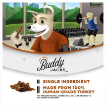 Buddy Jacks Air Dried Turkey Jerky Dog Treats, 56gm (Pack of 10)