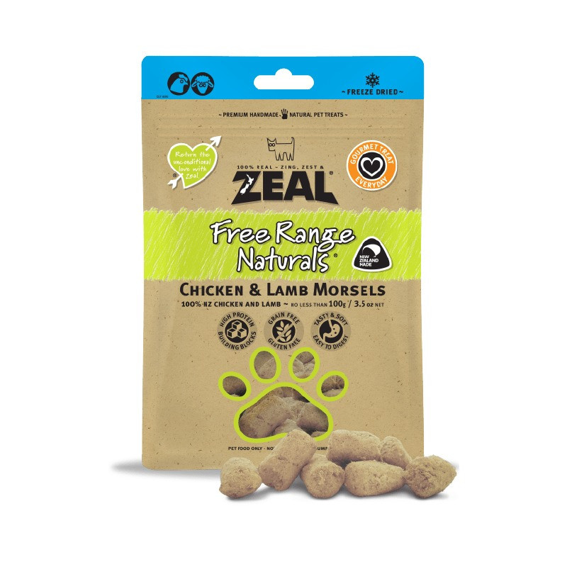 Zeal Free Range Naturals Chicken And Lamb Morsels, 100g (Pack of 6)