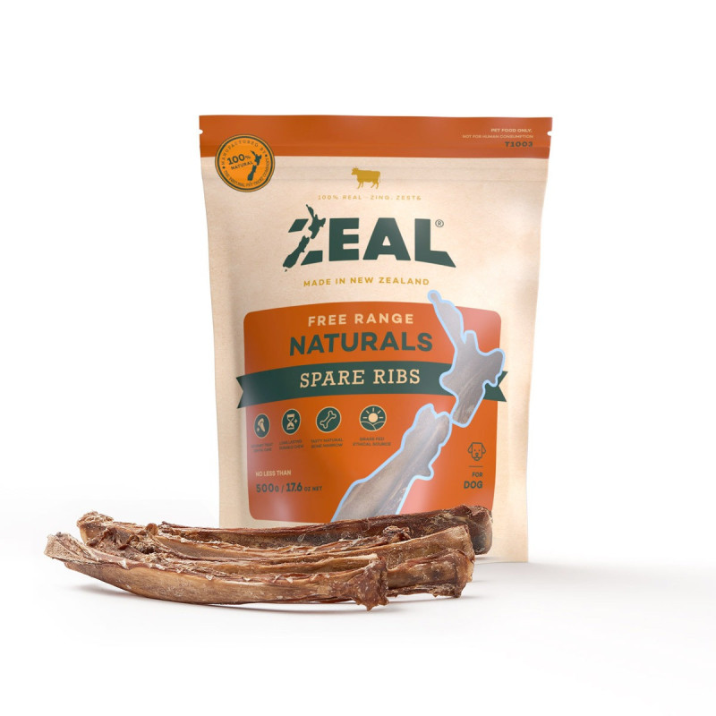 Zeal Free Range Naturals Spare Ribs, Dark Brown Colour, 500g (Pack of 3)