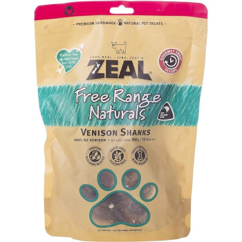 Zeal Free Range Natural Venison Shanks, 2Pcs Dog Treats, 300g (Pack of 6)