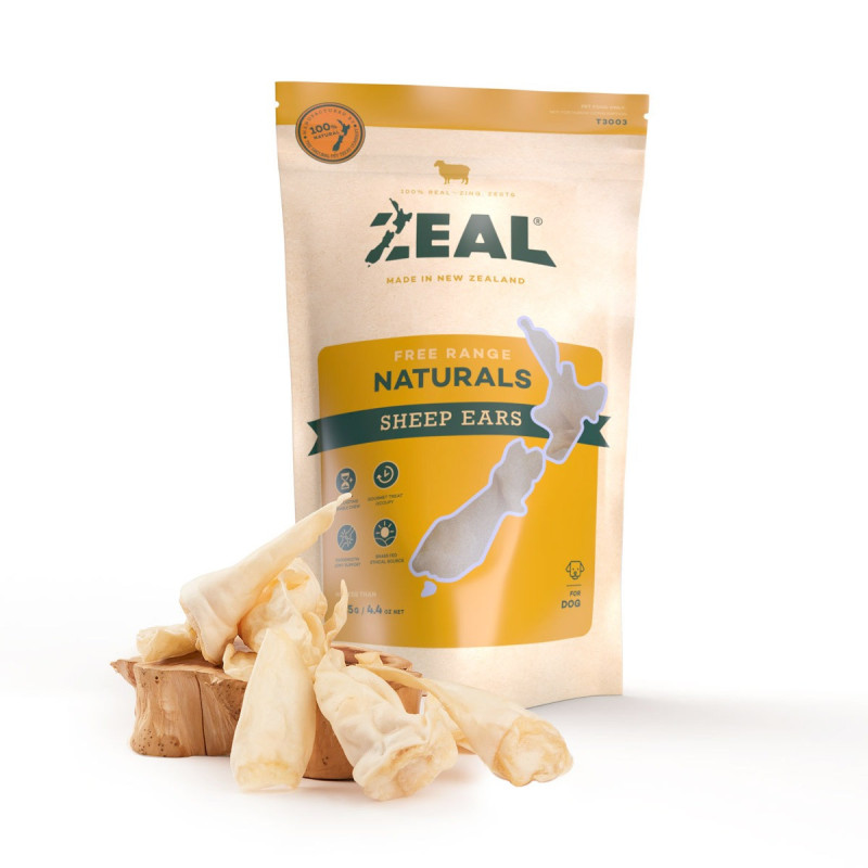 Zeal Free Range Naturals Sheep Ears Dog Treats, 125g (Pack of 6)