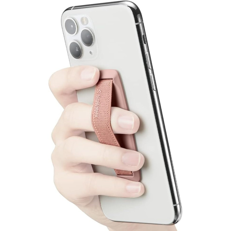 Spigen Flex Strap Cell Phone Grip/Universal Grip/Smartphone Holder Soft Elastic Strap Holder Designed For All Smartphones And Tablets, Rose Gold