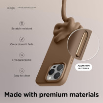 Elago Magnetic Silicone Case Compatible With iPhone 15 Pro Max Case 6.7 Inch, Compatible With All MagSafe Accessories, Built-in Magnets, Soft Grip Silicone, Shockproof, Brown