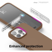 Elago Magnetic Silicone Case Compatible With iPhone 15 Pro Max Case 6.7 Inch, Compatible With All MagSafe Accessories, Built-in Magnets, Soft Grip Silicone, Shockproof, Brown