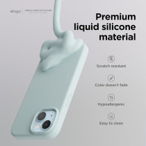 Elago Compatible With iPhone 15 Case, Liquid Silicone Case, Full Body Protective Cover, Shockproof, Slim Phone Case, Anti-Scratch Soft Microfiber Lining, 6.1 Inch, Mint