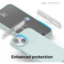 Elago Compatible With iPhone 15 Case, Liquid Silicone Case, Full Body Protective Cover, Shockproof, Slim Phone Case, Anti-Scratch Soft Microfiber Lining, 6.1 Inch, Mint