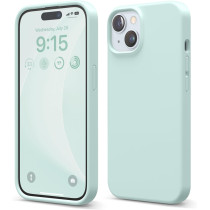 Elago Compatible With iPhone 15 Case, Liquid Silicone Case, Full Body Protective Cover, Shockproof, Slim Phone Case, Anti-Scratch Soft Microfiber Lining, 6.1 Inch, Mint