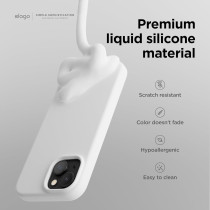 Elago Compatible With iPhone 15 Case, Liquid Silicone Case, Full Body Protective Cover, Shockproof, Slim Phone Case, Anti-Scratch Soft Microfiber Lining, 6.1 Inch, White