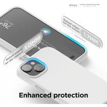 Elago Compatible With iPhone 15 Case, Liquid Silicone Case, Full Body Protective Cover, Shockproof, Slim Phone Case, Anti-Scratch Soft Microfiber Lining, 6.1 Inch, White