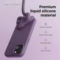 Elago Compatible With iPhone 15 Plus Case, Liquid Silicone Case, Full Body Protective Cover, Shockproof, Slim Phone Case, Anti-Scratch Soft Microfiber Lining, 6.7 Inch, Deep Purple
