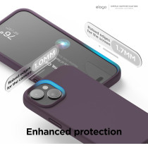 Elago Compatible With iPhone 15 Plus Case, Liquid Silicone Case, Full Body Protective Cover, Shockproof, Slim Phone Case, Anti-Scratch Soft Microfiber Lining, 6.7 Inch, Deep Purple