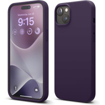 Elago Compatible With iPhone 15 Plus Case, Liquid Silicone Case, Full Body Protective Cover, Shockproof, Slim Phone Case, Anti-Scratch Soft Microfiber Lining, 6.7 Inch, Deep Purple