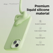 Elago Compatible With iPhone 15 Plus Case, Liquid Silicone Case, Full Body Protective Cover, Shockproof, Slim Phone Case, Anti-Scratch Soft Microfiber Lining, 6.7 Inch, Pastel Green