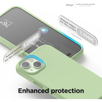 Elago Compatible With iPhone 15 Plus Case, Liquid Silicone Case, Full Body Protective Cover, Shockproof, Slim Phone Case, Anti-Scratch Soft Microfiber Lining, 6.7 Inch, Pastel Green