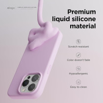 Elago Compatible With iPhone 15 Pro Max Case, Liquid Silicone Case, Full Body Protective Cover, Shockproof, Slim Phone Case, Anti-Scratch Soft Microfiber Lining, 6.7 Inch, Light Lilac